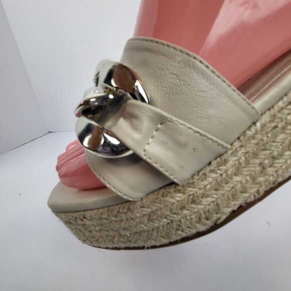 Anne Klein Nomad Chunky Chain Beige Platform Espadrille Size 8 M - Picture 6 of 15